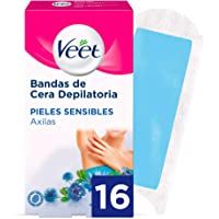 Veet Bandas de Cera Fría Depilatoria para Depilación de Axilas con Aceite de Almendras- Easy Gelwax- Pieles Sensibles…